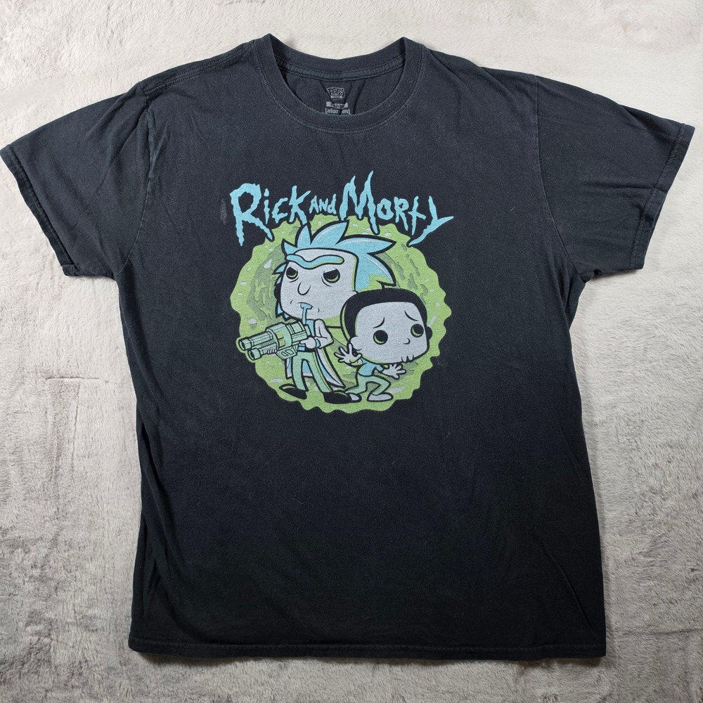 Funko Rick and Morty T-Shirt Mens Medium Black‎ Pop Tees Adult Swim Graphic 2017